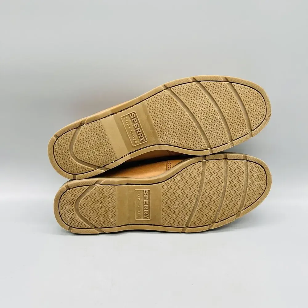 Sperry Shoes Mens 9 Brown Leather Top Sider Boat Deck Moc Toe Casual Comfort